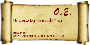 Oravszky Enciána névjegykártya